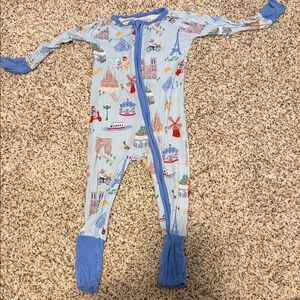 Little Sleepies Multicolor World Print Footie